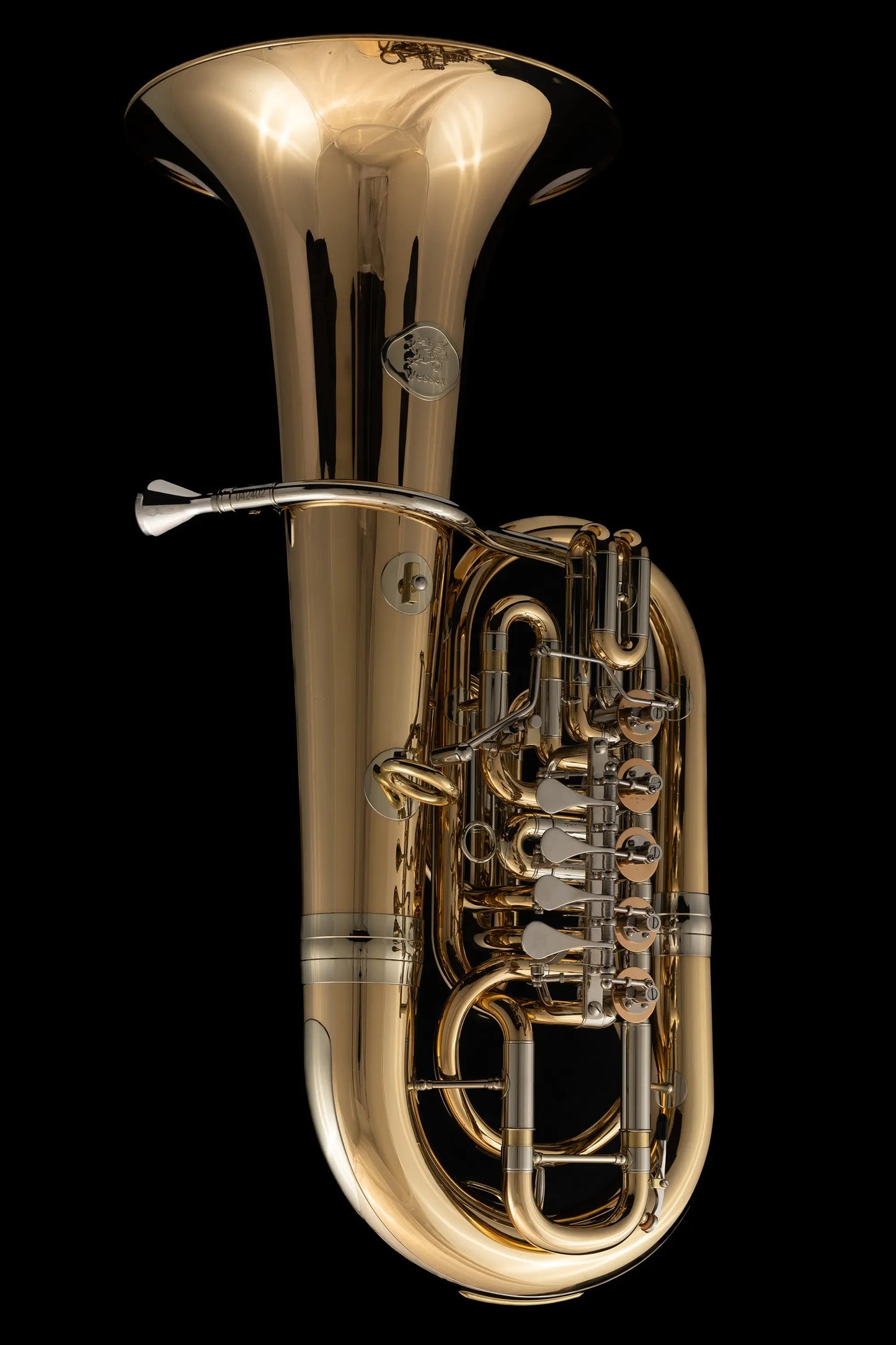 ER700 Lacquered Bb Rotary Tenor Tuba (Baritone/Euphonium) - Angle